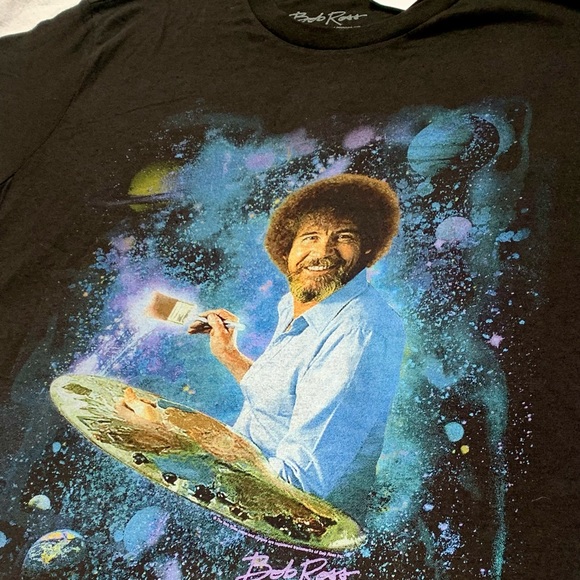 NWT PhilCos Mens Bob Ross Galaxy Joy Of Painting Graphic T-shirt - Picture 2 of 5